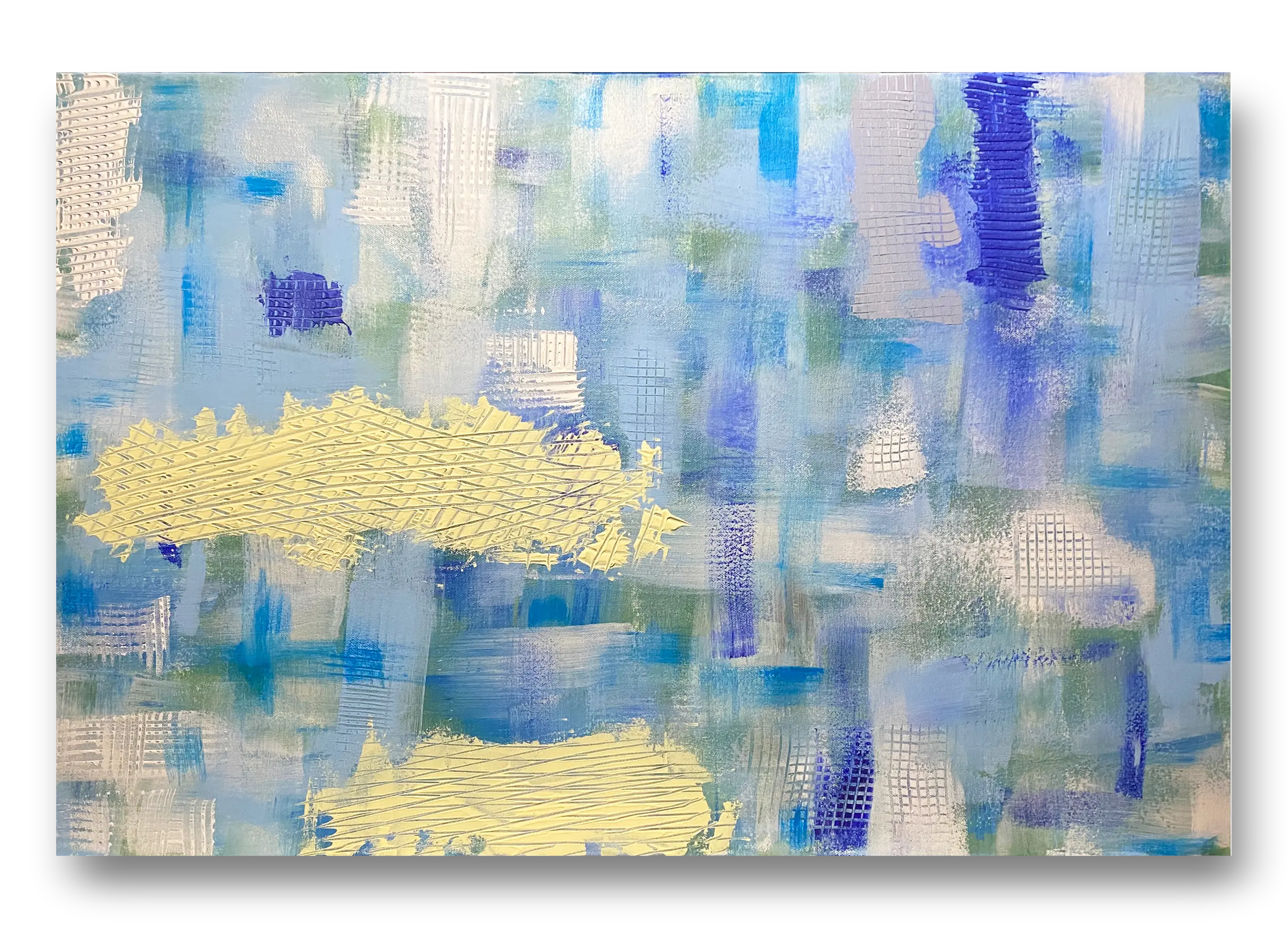 Abstract Landscape of blue and yellow shades